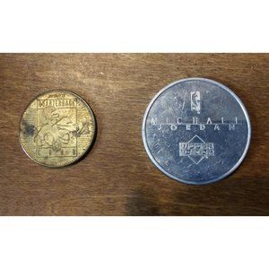 Antique Vintage Michael Jordan 45 Signature Silver Coin Upper Deck, one 1996